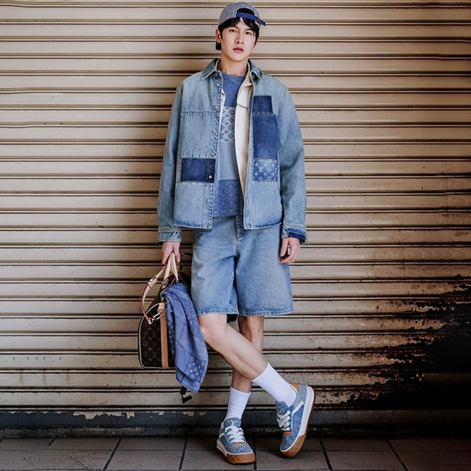 louis vuitton patchwork monogram denim shirt jacket